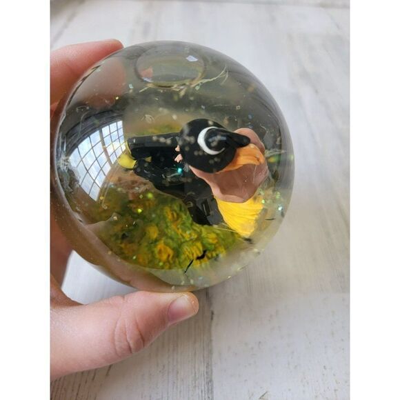 Halloween AS IS witch broom snow globe bat decor - Picture 6 of 7